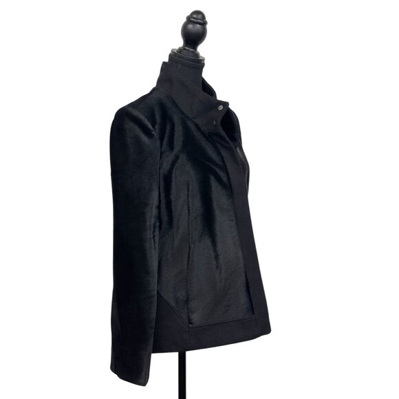 Helmut Lang Black Calf Hair & Wool Jacket | Size Medium - Picture 2 of 6